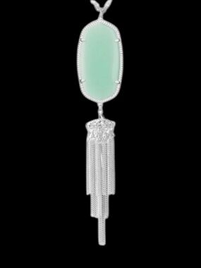 Kendra Scott Rayne Silver Pendant Necklace in Chalcedony